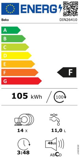 BEKO DIN26410 - VESTAVNÁ MYČKA NÁDOBÍ (60CM)
