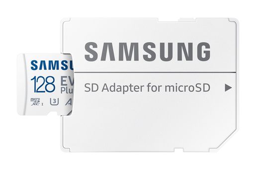SAMSUNG EVO PLUS/MICRO SDXC/128GB/UHS-I U3 / CLASS 10/+ ADAPTÉR/BÍLÁ