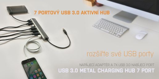 I-TEC USB 3.0 METAL CHARGING HUB 7 PORT