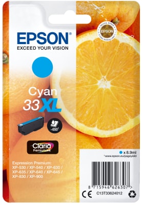 EPSON SINGLEPACK CYAN 33XL CLARIA PREMIUM INK