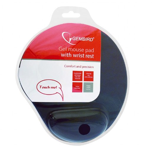 GEMBIRD GEL MOUSE PAD WITH WRIST SUPPORT, BLUE