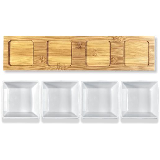 SERVÍROVACÍ MISKY 4KS; 38X9 CM - BAMBOO