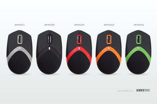 AMEI MOUSE AM-M101S ERGOMOUSE SILVER 800/1600DPI