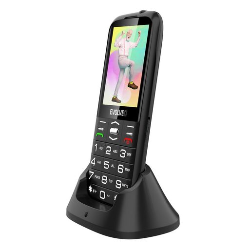 EVOLVEO EASYPHONE XO, MOBILNÍ TELEFON PRO SENIORY S NABÍJECÍM STOJÁNKEM (ČERNÁ BARVA)