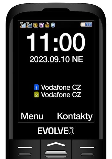 EVOLVEO EASYPHONE XO, MOBILNÍ TELEFON PRO SENIORY S NABÍJECÍM STOJÁNKEM (ČERNÁ BARVA)