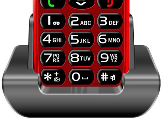 EVOLVEO EASYPHONE, MOBILNÍ TELEFON PRO SENIORY S NABÍJECÍM STOJÁNKEM, ČERVENÁ