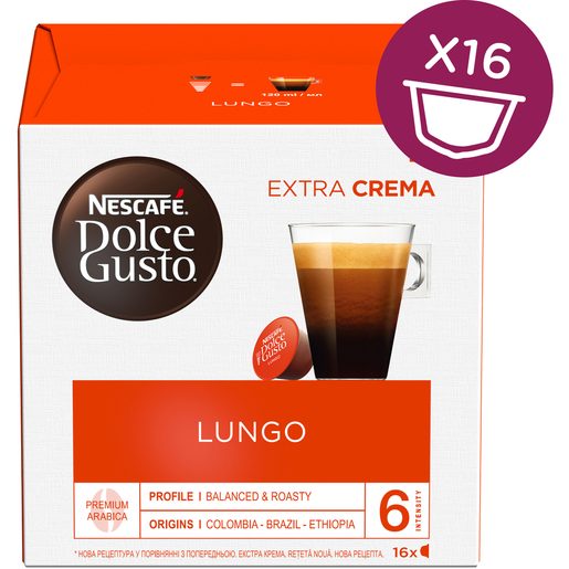 NESCAFÉ DOLCE GUSTO LUNGO - KÁVOVÉ KAPSLE 16 KS