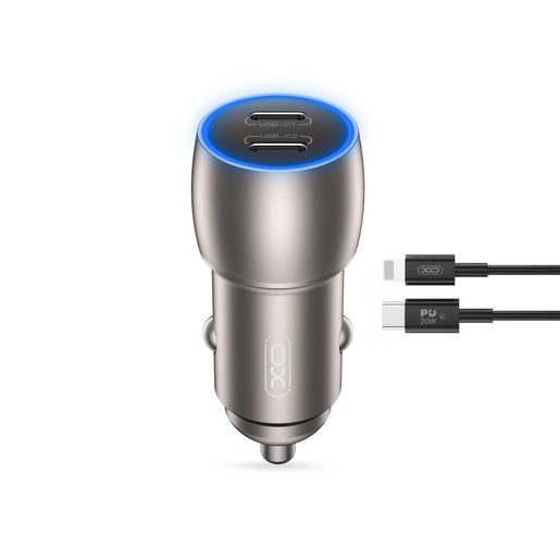 XO CC51 PD 40W 2X USB-C USB-C/LIGHTNING - AUTONABÍJEČKA