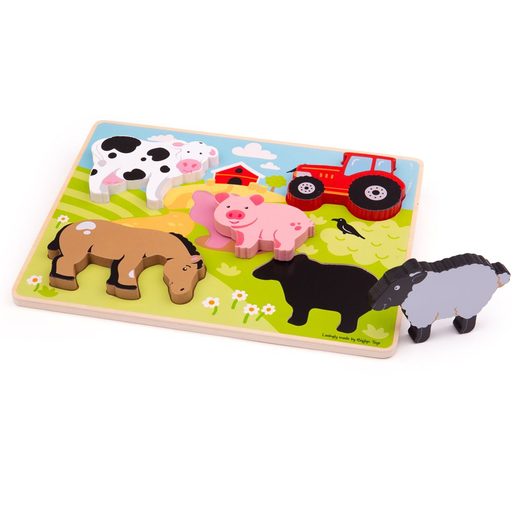 BIGJIGS TOYS VKLÁDACÍ PUZZLE FARMA
