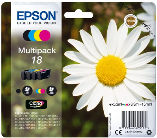 EPSON MULTIPACK 4-COLOURS 18 CLARIA HOME INK