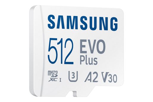 SAMSUNG EVO PLUS/MICRO SDXC/512GB/UHS-I U3 / CLASS 10/+ ADAPTÉR/BÍLÁ