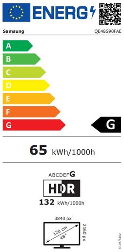SAMSUNG 48" OLED QE48S90F: 4K UHD, DVB-T2/C/S