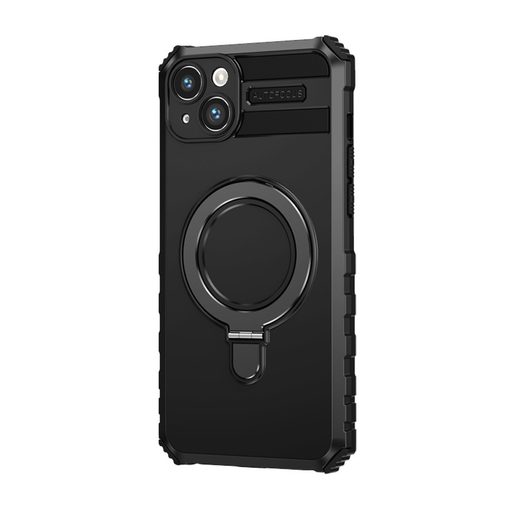 CU-BE ARMOR METAL RING POUZDRO IPHONE 15 BLACK (S PODPOROU BEZDRÁTOVÉHO NABÍJENÍ)