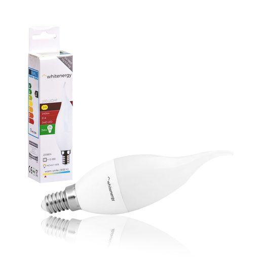WE LED ŽÁROVKA SMD2835 C37L E14 3W TEPLÁ BÍLÁ