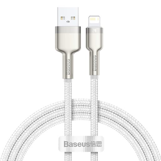 BASEUS  CAFULE METAL USB - LIGHTNING 2,4A 1,0 M WHITE