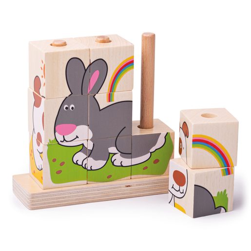 BIGJIGS BABY NASAZOVACÍ KOSTKY ZVÍŘÁTKA