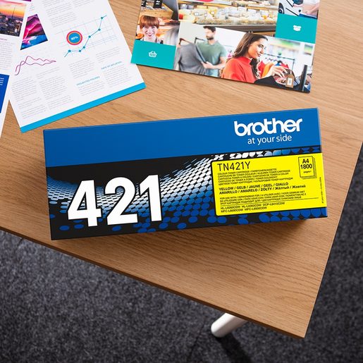 BROTHER TN-421Y, TONER YELLOW, 1 800 STR.