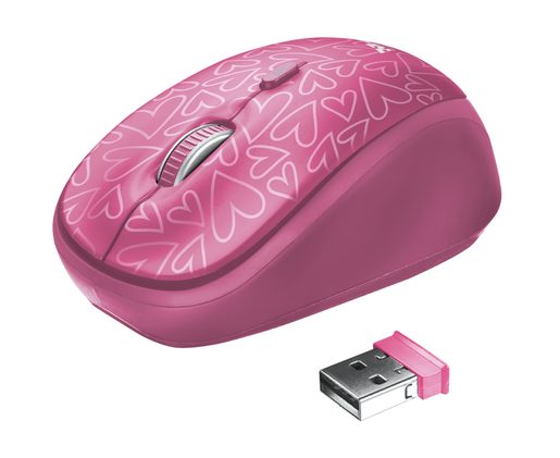 TRUST YVO MYŠ A POUZDRO PRO 15.6 RŮŽOVÁ SRDCE