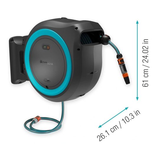 GARDENA POWERROLL XXL NÁSTĚNNÝ BOX NA HADICI 40 M, TYRKYSOVÝ