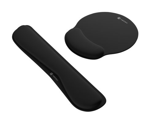 ERGONOMICKÝ SET PODLOŽEK POD ZÁPĚSTÍ NATEC CHIPMUNK 2V1, ČERNÁ