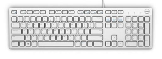 DELL KLÁVESNICE, MULTIMEDIÁLNÍ KB216, GER BÍLÁ