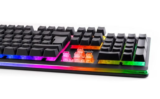 POLOMECHANICKÁ HERNÍ KLÁVESNICE C-TECH IRIS (GKB-08), CASUAL GAMING, CZ/SK, DUHOVÉ PODSVÍCENÍ, USB