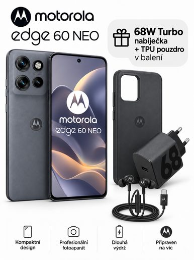 MOTOROLA EDGE 60 NEO 5G 8GB/256GB PANTONE GRISAILLE + NABÍJEČKA V BALENÍ