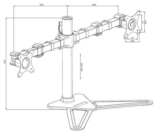 IIYAMA - DVOJITÝ STOLNÍ STOJAN