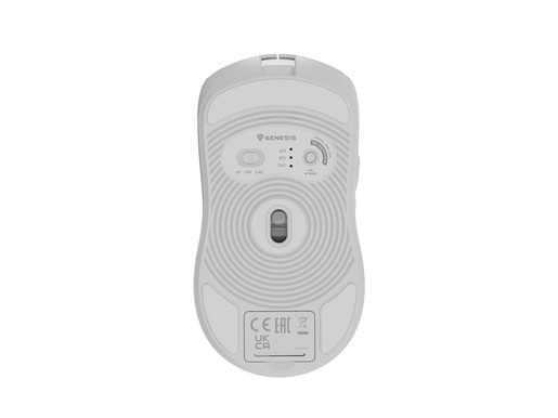 GENESIS HERNÍ MYŠ ZIRCON 500/HERNÍ/OPTICKÁ/10 000DPI/BEZDRÁTOVÁ USB + BLUETOOTH/BÍLÁ