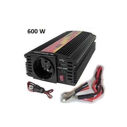 MĚNIČ NAPĚTÍ CARSPA CAR600U-242 24V/230V+USB 600W, MODIFIKOVANÁ SINUS