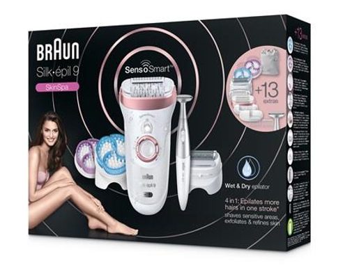 BRAUN SILK-EPIL 9-980 SENSOSMART - VODĚODOLNÝ DÁMSKÝ EPILÁTOR S MASÁŽÍ