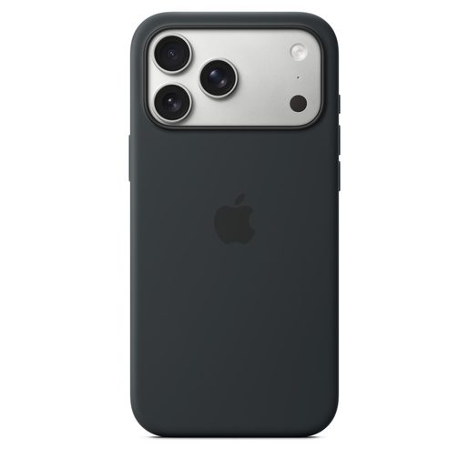IPHONE 17 PRO MAX SILICONE CASE WITH MS – BLACK