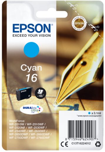 EPSON SINGLEPACK CYAN 16 DURABRITE ULTRA INK