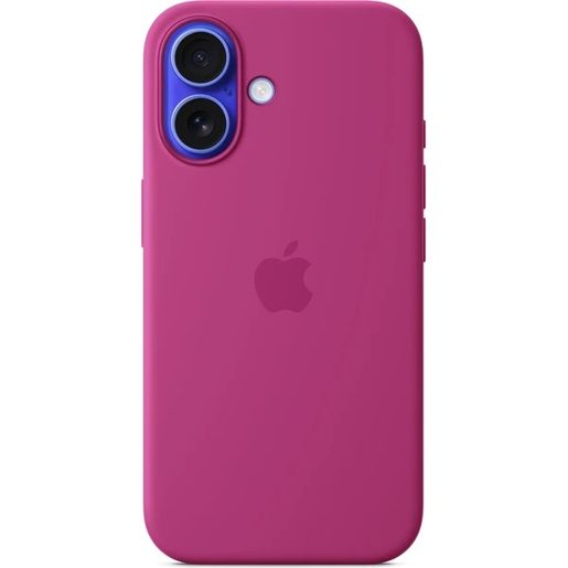 IPHONE 16 PLUS SILICONE CASE WITH MS - FUCHSIA