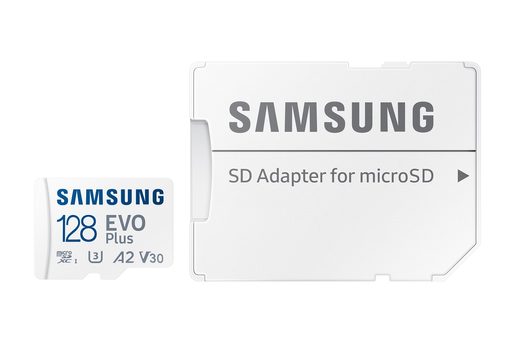 SAMSUNG EVO PLUS/MICRO SDXC/128GB/UHS-I U3 / CLASS 10/+ ADAPTÉR/BÍLÁ
