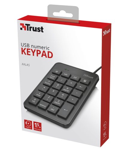 TRUST XALAS NUMERICKÝ BLOK, USB, ČERNÝ