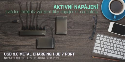 I-TEC USB 3.0 METAL CHARGING HUB 7 PORT