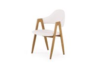 Designová jídelní židle K247 s bílou eko kůží