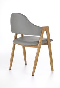 Designová jídelní židle K247 s šedou eko kůží