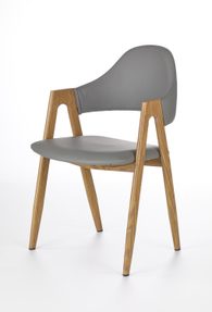 Designová jídelní židle K247 s šedou eko kůží