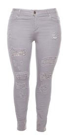 Trendy šedé džíny Plus size