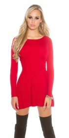 Červené dámské šaty z úpletu