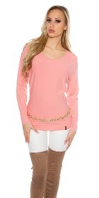 Růžový dámský pulovr
