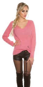 Dámsky extravagantný sveter-ružový