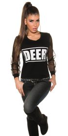 Čierne dámske tričko Deer