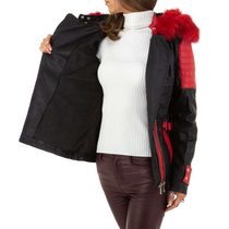 Koženková bunda s kapucí