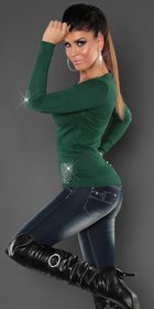 Krátký dámský svetr -zelený