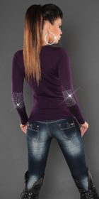 Krátky dámsky sveter - fialový