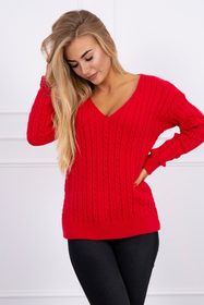 Červený dámský svetr