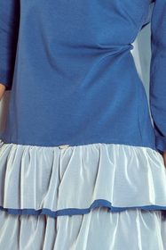 Dámske modré šaty s volánikmi 106-1